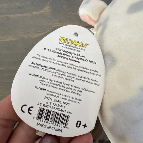 5" SQUISHMALLOWS Rosie The Spotted Pig With Bandana Plush EASTER 2021 KELLYTOY - Picture 6 of 7